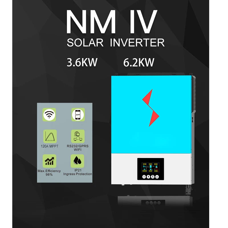 Zonne-omvormer – Hybride Omvormer – Off-Grid Omvormer – MPPT Laadregelaar – 24V Systeem – 3.0 kW Vermogen – 120A Laadcontroller