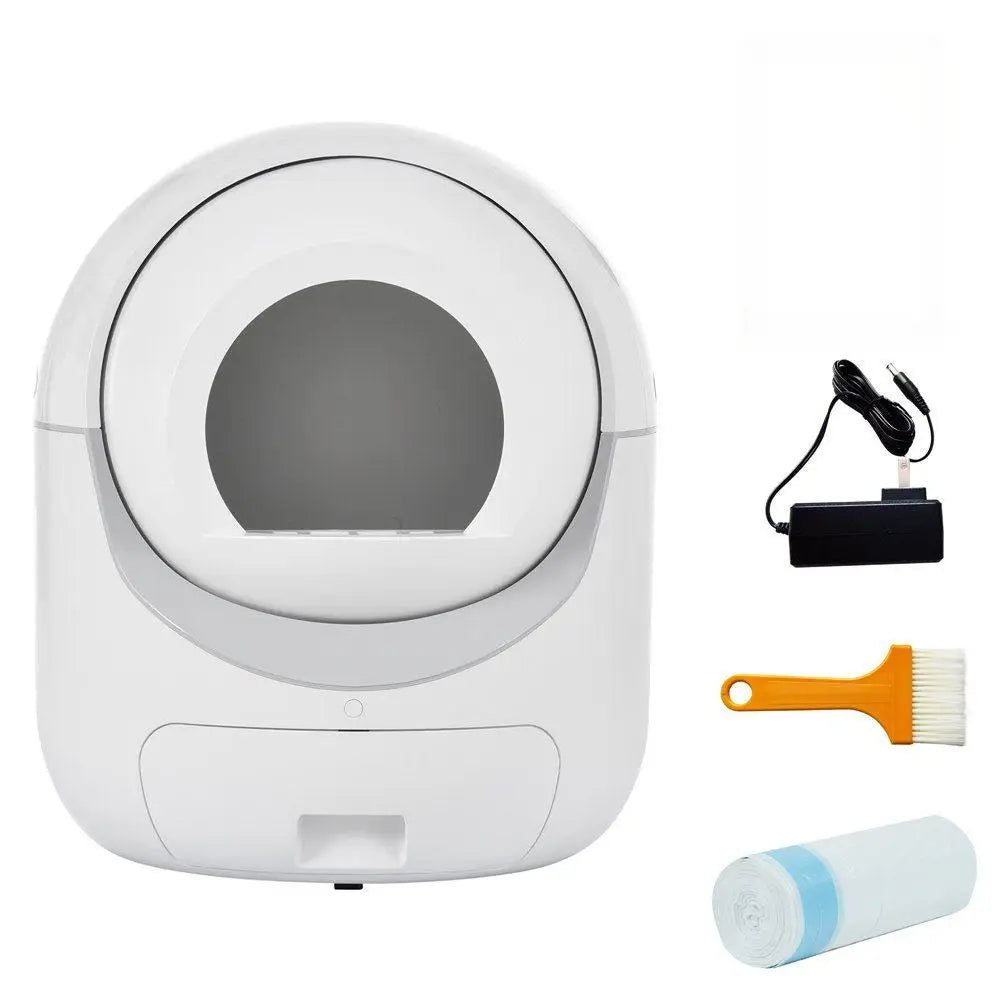 Automatische Zelfreinigende Kattenbak – Slimme Kattenbak – Zelfreinigende Bak – Kattenbak Met Sensor – Geurfiltersysteem – 10L Afvalcontainer – Fluisterstil Design - L - Wit