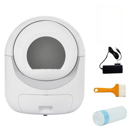 Automatische Zelfreinigende Kattenbak – Slimme Kattenbak – Zelfreinigende Bak – Kattenbak Met Sensor – Geurfiltersysteem – 10L Afvalcontainer – Fluisterstil Design - L - Wit