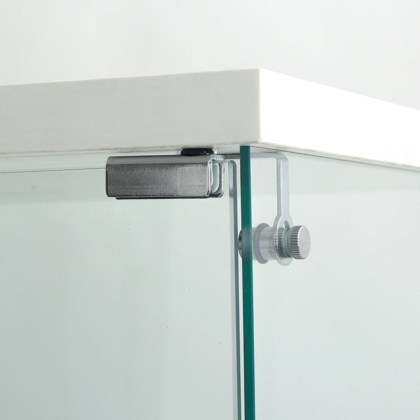 Vitrinekast – Glazen Displaykast – Collectiekast – Boekenkast – Showkast – Wit – 4 Transparante Legplanken – LED-Verlichting – Slot