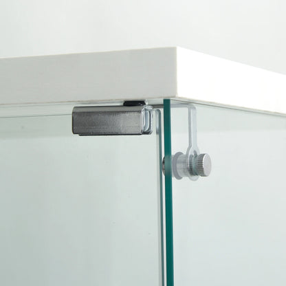 Vitrinekast – Glazen Displaykast – Collectiekast – Boekenkast – Showkast – Wit – 4 Transparante Legplanken – LED-Verlichting – Slot