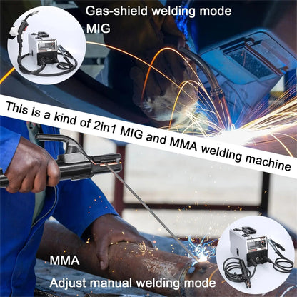 Lasmachine - Elektrische Lasser - Lasapparaat -  Krachtig - IGBT - Handmatig - Gasbeschermd - 2 in 1 - MMA-200 - Zwart