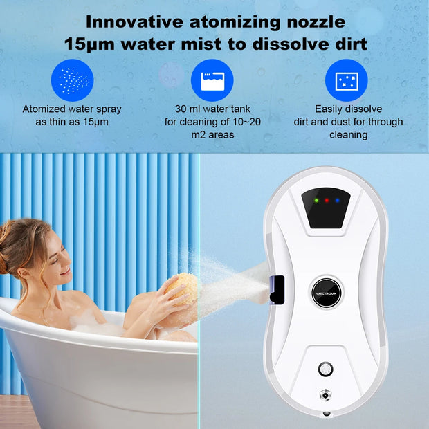 Liectroux  Robot ramenwasser - Automatische ramenwasser - Ruitenwasser - Glasreiniger - Elektrische ramenwasser - QUORE
