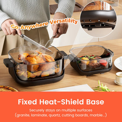 GTPLAYER Airfryer Multifunctional Hot Air Fryer 4 Litre with Easy View Window Glass Container Hi-Fry Automatic Sc