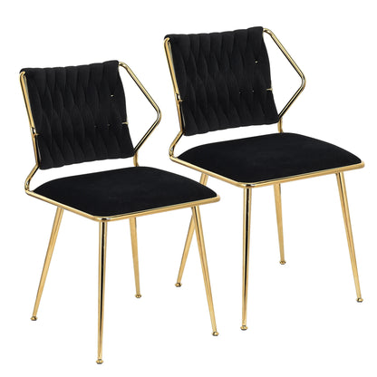 Eetkamerstoelen – Stoelen – Velvet Stoelen – Metalen Stoelen – Comfortabel – Stevig – Set Van 2 - QUORE
