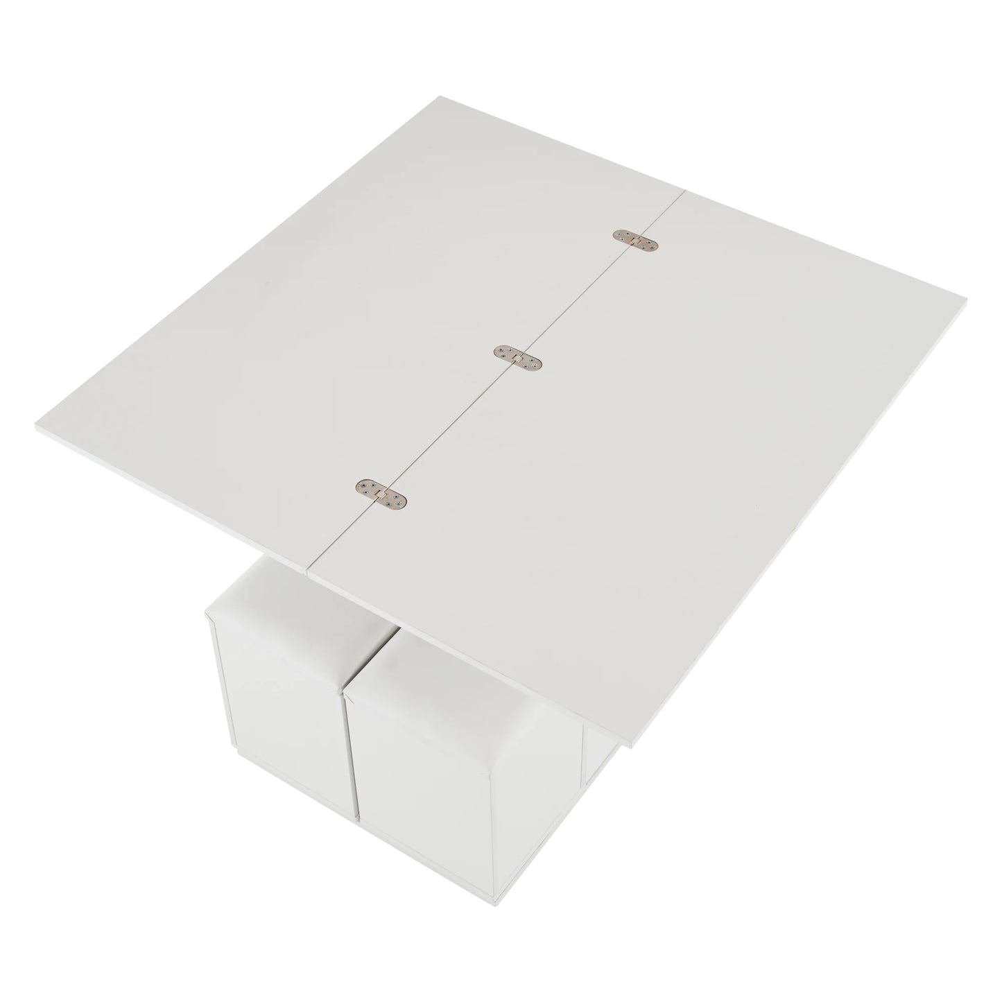 Verstelbare Salontafel – Multifunctionele Tafel – Opbergtafel – Modern Meubel – Verstelbare Hoogte – Uitklapbaar 2-in-1 Ontwerp - 100x100x63,5 cm - Wit