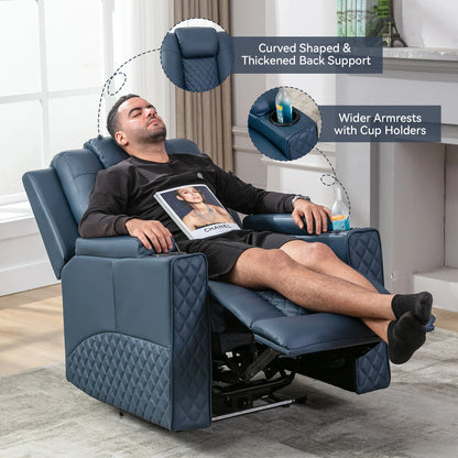 Elektrische Relaxstoel - Relaxstoelen - Massagestoel - Loungestoel - met Massagefunctie - en LED - Verstelbare TV Stoel - Loungebank - voor Woonkamer of Slaapkamer – Kunstleer - Rood