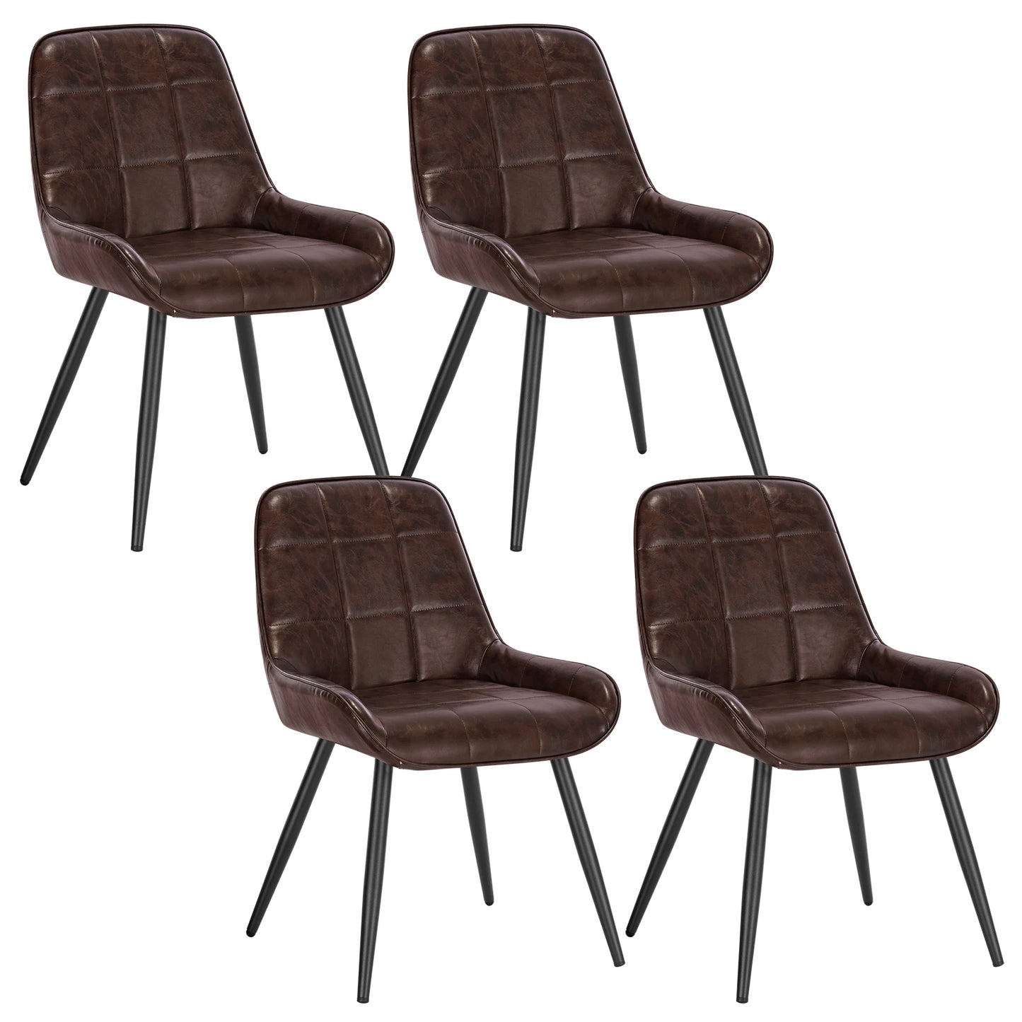 Eetkamerstoelen – Scandinavische Stoelen – Design Stoelen – Ergonomische Stoelen – Kunstleer Bekleding – Draagvermogen 120 Kg – Antislipviltjes
