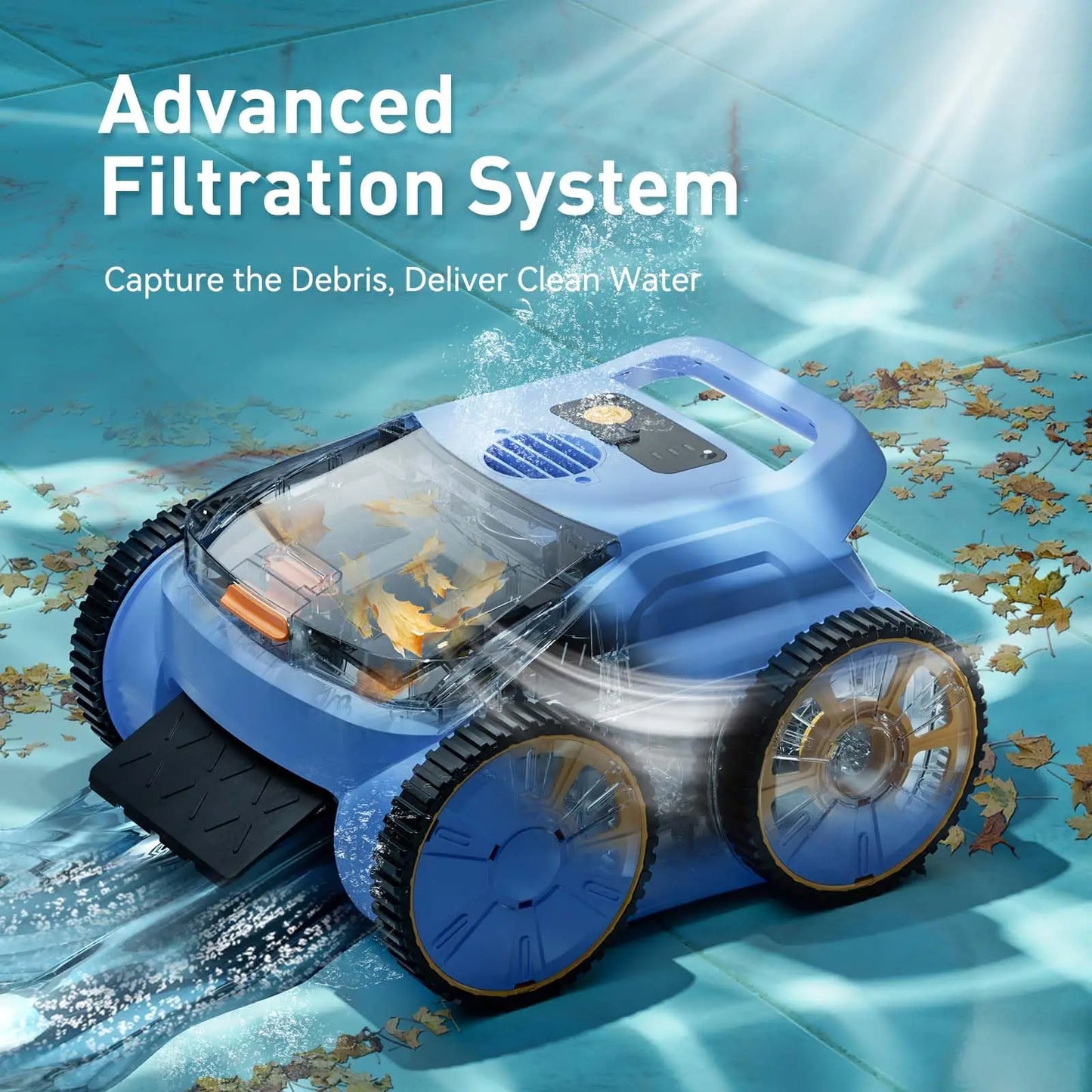 Robotstofzuiger Zwembad – Zwembadreiniger – Draadloze Pool Cleaner – Automatische Zwembadrobot – 45.000 Pa Zuigkracht – 150 Min Batterijduur - QUORE