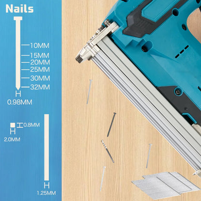 Tacker - Spijkerpistool - Elektrische - Brushless Motor - 18V Accu - Ergonomische Handgreep - Nagelmachine - voor Houtbewerking - 2 Accu - QUORE