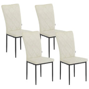 Chair - Dining Room Chairs - Set of 4 Velvet Dining Room Chairs - Ergonomic - Metal Legs - High Backrest - Comfortable &amp; Stable - For Kitchen - Dining Room - 42x94.5x 59cm - Cream Velvet