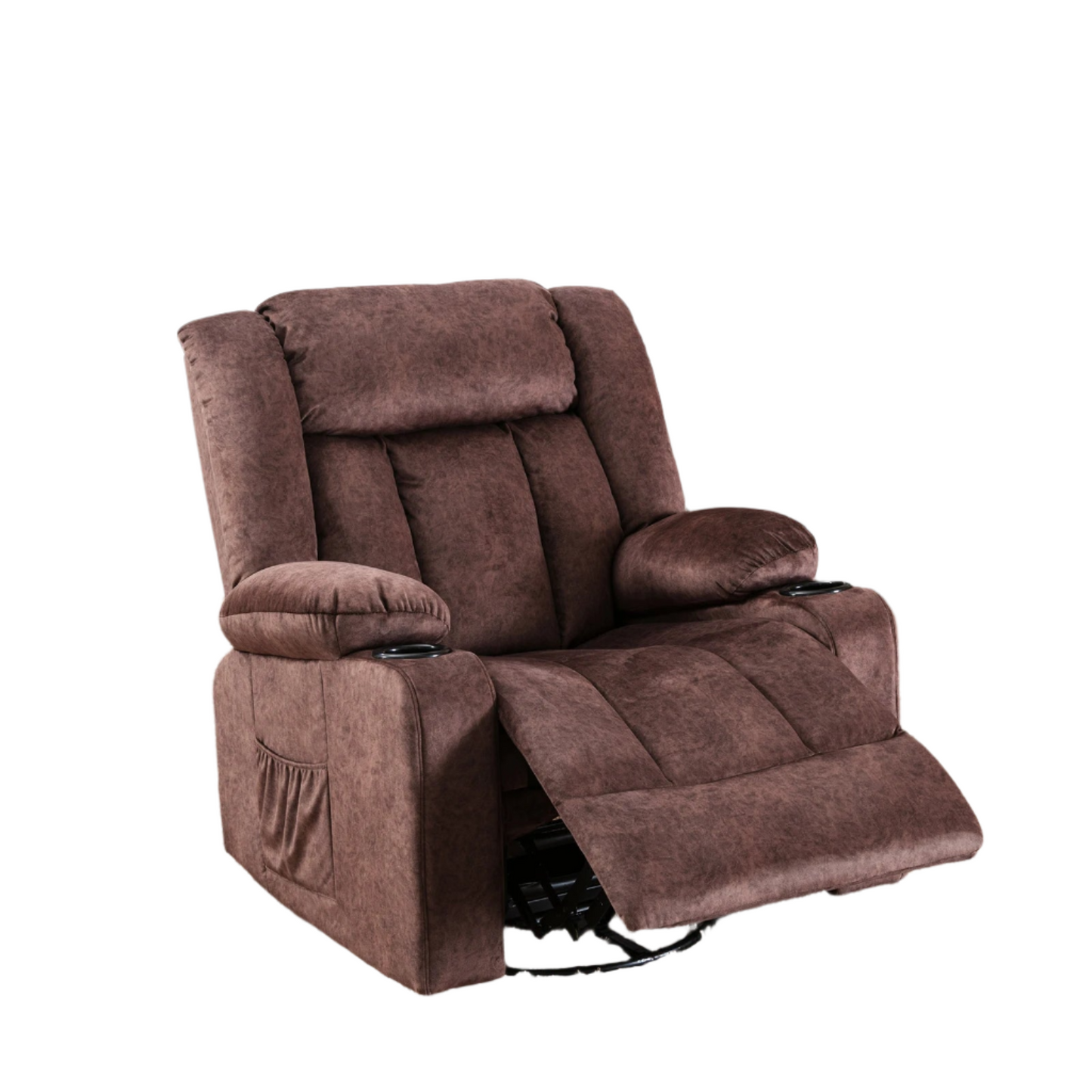 Relaxstoel – Relaxfauteuil – Verstelbare Stoel – Draaibare Fauteuil – Ligstoel – Fauteuil Met Voetsteun – Stoffen Bekleding – Maximaal 150 Kg Draagvermogen - 95.2 x 95.2 x 99.2 cm - Bruin