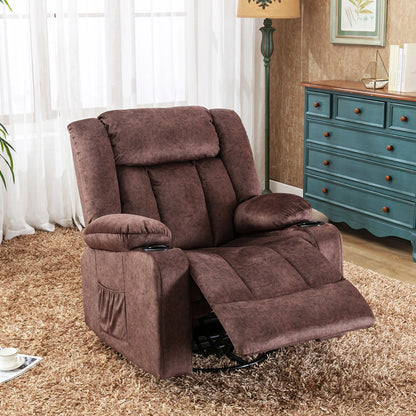 Relaxstoel – Relaxfauteuil – Verstelbare Stoel – Draaibare Fauteuil – Ligstoel – Fauteuil Met Voetsteun – Stoffen Bekleding – Maximaal 150 Kg Draagvermogen - 95.2 x 95.2 x 99.2 cm - Bruin