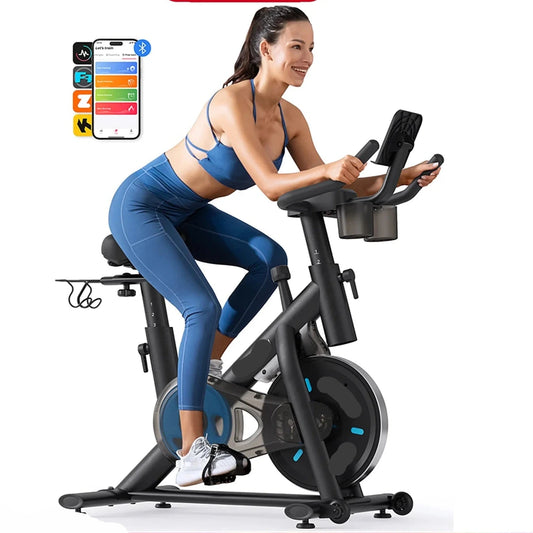 Hometrainer - Spinningfiets - Fitness Fiets - Indoorfiets - Led Display - Stationaire Fiets - Stationaire Fiets - en App - Verstelbaar Zadel - 270 kg Maximale Draagkracht