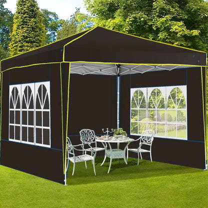 Partytent – Vouwtent – Tent – Schaduwdoek – Waterdicht – UV-Bescherming 50+ - Metalen Frame –  3 x 3 Meter - Zwart