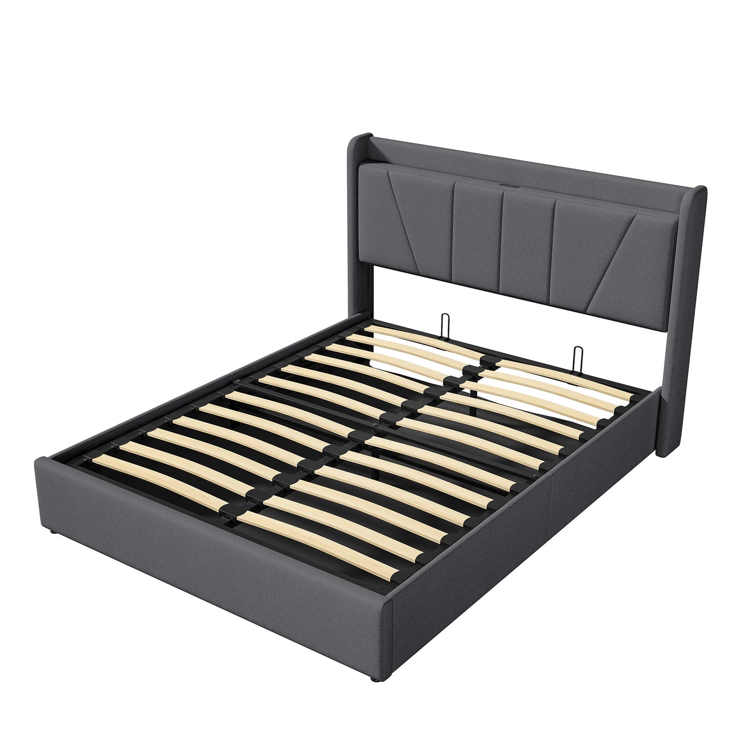 Bed met Opbergruimte – Tweepersoonsbed – Opbergbed – Boxspringbed – Ledikant – 140x200 cm – Hydraulisch Hefmechanisme – Gestoffeerd Hoofdeinde