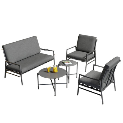 Loungeset Buiten – Tuinset – Loungesofa – Balkonmeubel – 4-Delige Set – Gegalvaniseerd Staal – Afneembare Wasbare Kussens