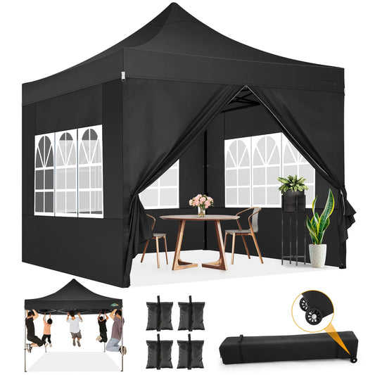 Pop-Up Partytent – Partytent 3x3m – Tent Waterdicht – Vouwtent – UV Bescherming – Slijtvast 420D Polyester – Windbestendig - Zwart