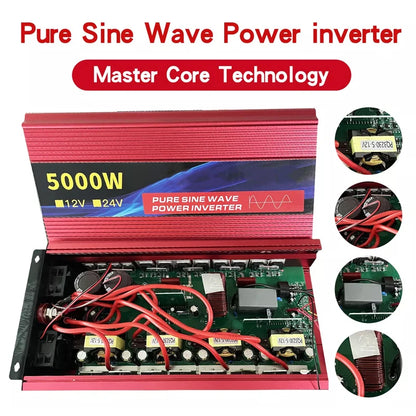 Omvormer – Inverter – Spanningsomzetter – Stroomomzetter – 2000W Continu Vermogen – 24V Naar 220V