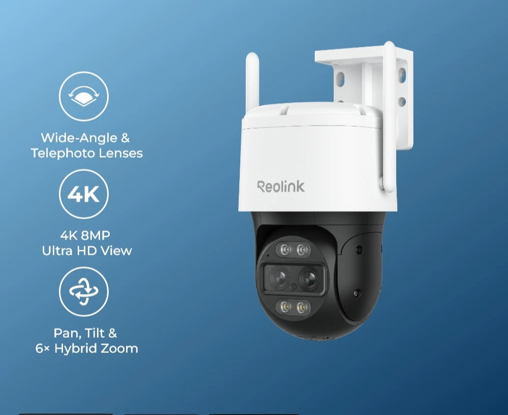 Beveiligingscamera 4K – Buitencamera – IP Camera – PTZ Camera – Slimme Camera – Bewegingsvolging – 6X Zoom