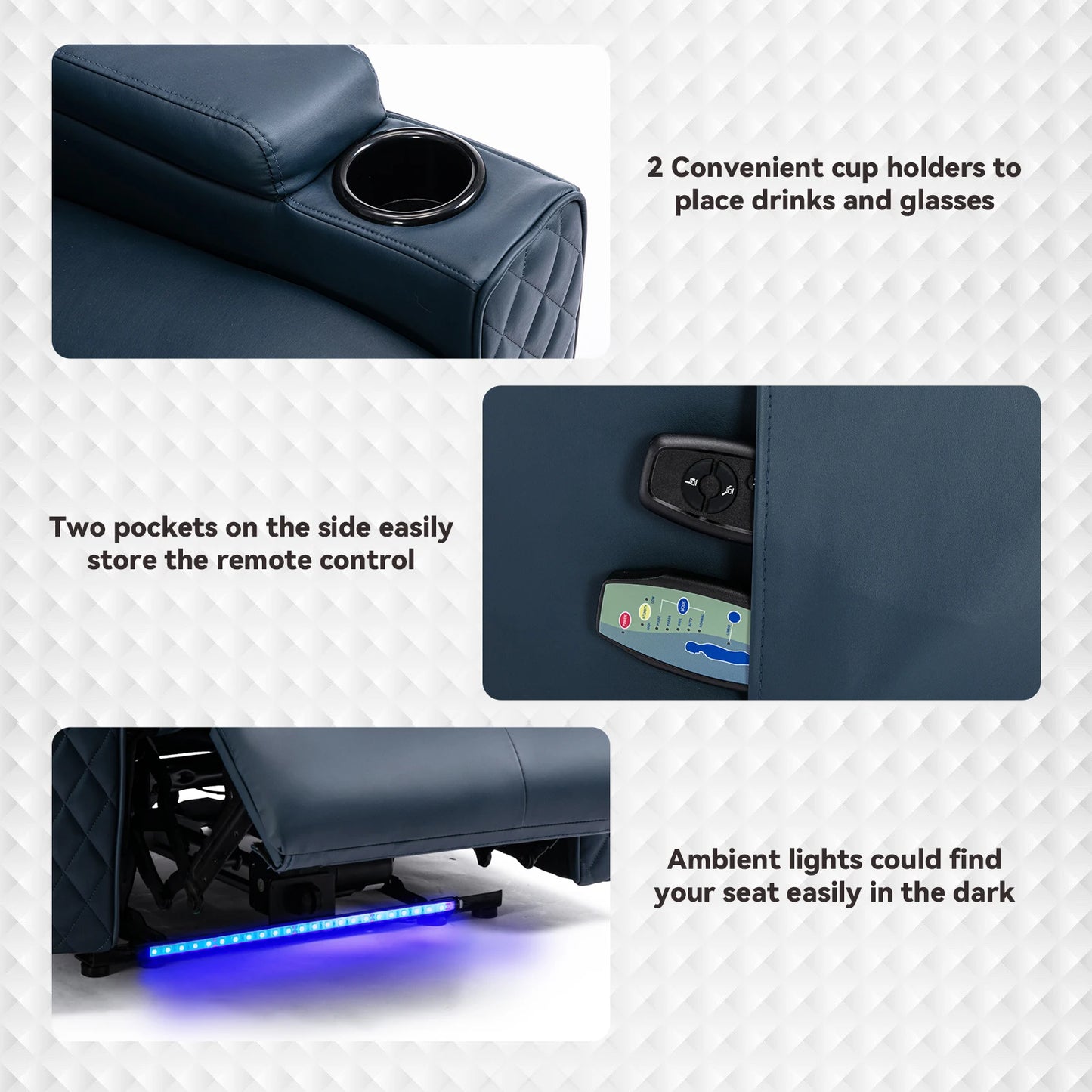 Elektrische Relaxstoel - Relaxstoelen - Massagestoel - Loungestoel - met Massagefunctie - en LED - Verstelbare TV Stoel - Loungebank - voor Woonkamer of Slaapkamer – Kunstleer - Rood