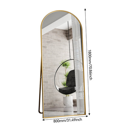 Comanlai 180 x 80 cm Full Length Mirror,Standing Mirror,Floor Mirror Hanging,Standing or Leaning,for Bedroom, Living Room,Golden - QUORE