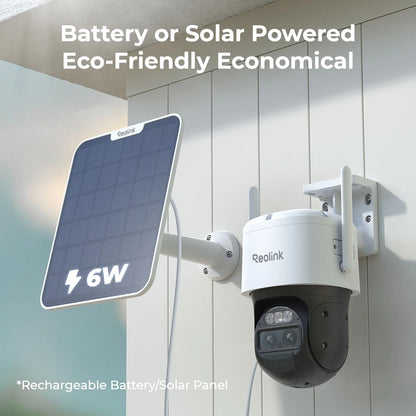 Reolink Trackmix 4K 8MP 4G LTE Cellular Security Camera Solar/Battery Powered Pan & Tilt IP Camera with Auto-Zoom Tracking