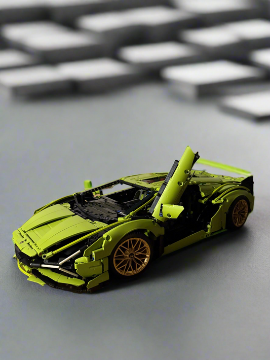 Speelgoed - Bouwstenen - 3696 Stks/set - Technische Lambos MOC Super Car Model - Speelgo Autos - Goed voor Verjaardagscadeaus - Geelgroen