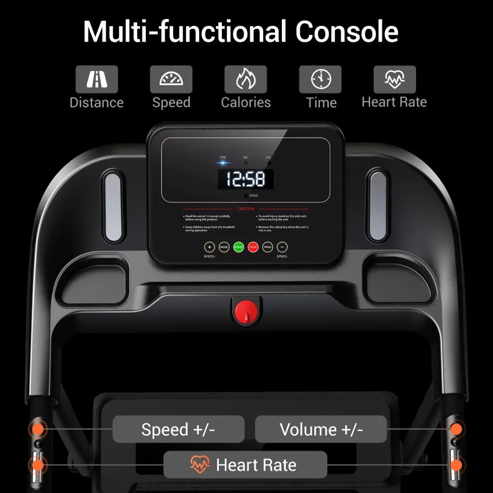 ROBORE P9 Folding Treadmill for Home 14KM/H with Heart Rate Sensor, Muti-Function, 3.0HP Brushless Motor, 136kg Weight Capacity