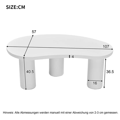 Halve Maan Salontafel – Bijzettafel – Woonkamertafel – Moderne Tafel – MDF Tafelblad – PVC Poten – Anti-Kras Viltjes