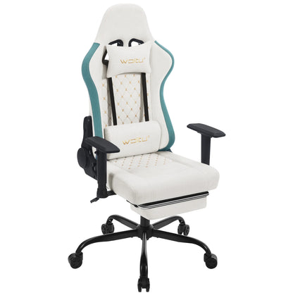 Ergonomische Gamingstoel – Bureaustoel – Computerstoel – Office Chair – Gamer Chair – Massagefunctie – Verstelbare Rugleuning – Wit