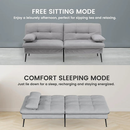 Hoekbank Met Slaapfunctie – 3-Zitsbank – Slaapbank – Loungebank – Verstelbare Rugleuning – Katoenen Fluweel – Metalen Frame - Diepblauw