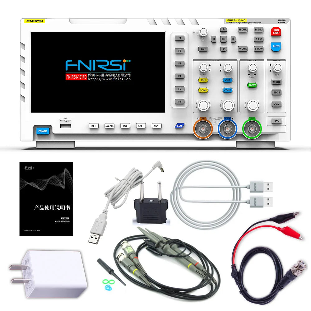 Oscilloscoop – Signaalgenerator – Meetinstrument – Elektronisch Testinstrument – FNIRSI-1014D Standard – 2 Kanalen 100 MHz – 7 Inch Kleurenscherm