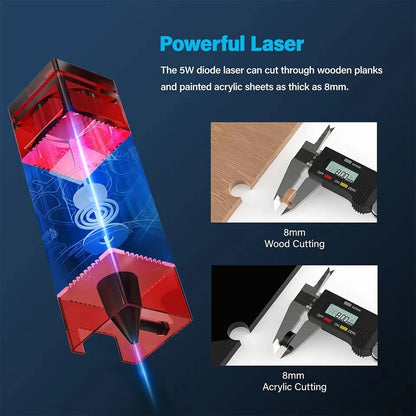 Lasergraveermachine – Laser Cutter – Graveerapparaat – Gravure Machine – Lasersnijder – Veiligheidsslot & Noodstop – 410x400 mm Graveeroppervlak