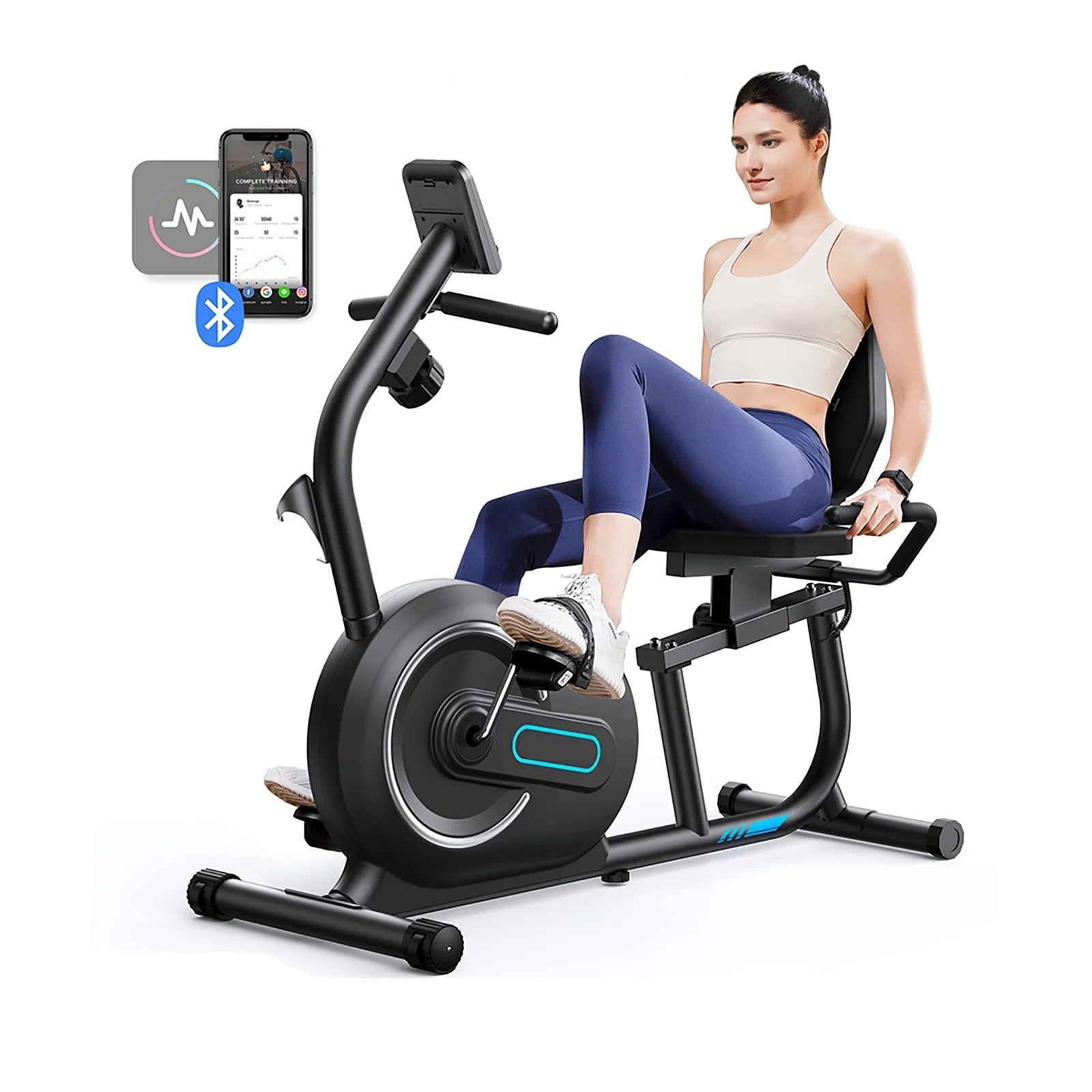 Indoorfietsen - Hometrainers - Spinningfiets - Indoorfietsen -  Fitness Fiets - Indoor Cycle - Indoorfiets - Hometrainer - met Bluetooth - Exclusieve app-Connectiviteit - Hartslaghandgreep - Zwart - QUORE