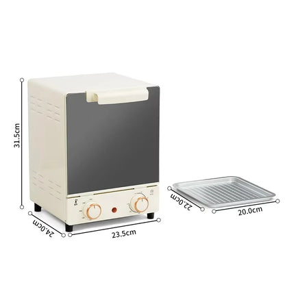Airfryer - Heteluchtfriteuse - Broodrooster Oven - Keukenapparaten - met Voetkussens - Handgreep - Bak - Gegalvaniseerd binnenpaneel - Glazen deur - Jaloezie - 12L - 220V - 70-250 ℃ - 0-60 min Timingknop - Beige