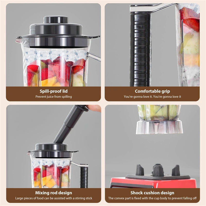 Elektrische Blender - Keukenmachine - Blender - 3-in-1 - 9500W - Krachtige Blender - 38,000 RPM - 220V - Meertrapsregeling - Comfortabele Grip