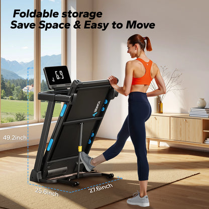 Inklapbare Loopband – Hardloopband – Fitnessband – Treadmill – Trainingsapparaat – Automatische Hellingshoek 15% – Stil Met Hartslagmonitor