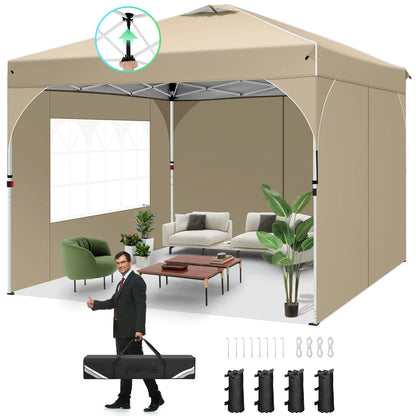 Pavilion 3x3m Waterproof Stable Winterproof Folding Gazebo Party Tent Garden Gazebo, 3 Side Panels, for Camping, Festivals