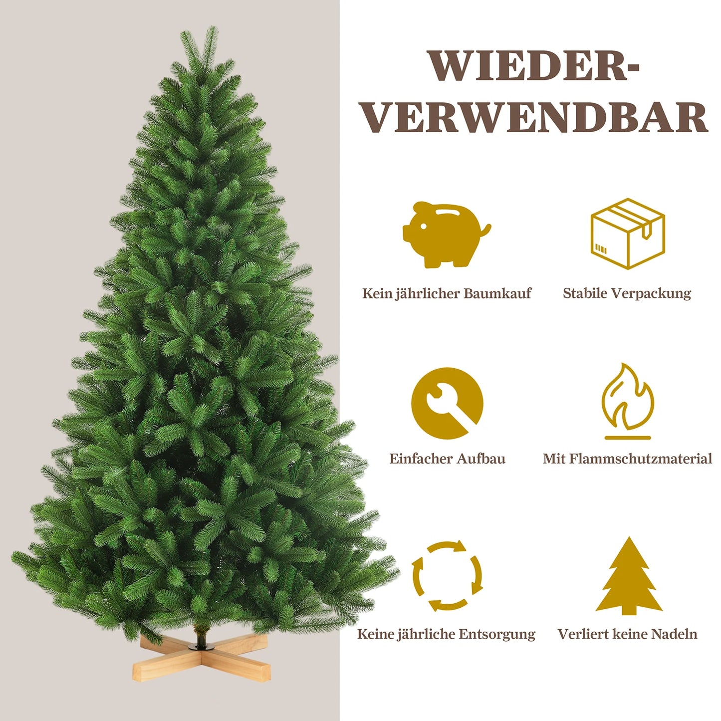 Kunstkerstboom met witte sneeuw – Kunstboom – Nep kerstboom – LED kerstboom – Kerstdecoratie – 235 cm hoog – Warmwitte LED verlichting met 8 standen