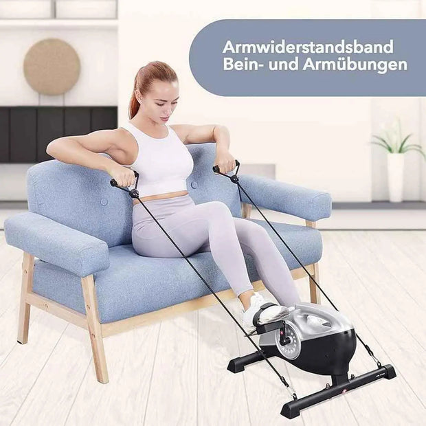 Indoorfietsen - Hometrainers - Spinningfiets - Fitness Fiets - Indoor Cycle - Indoorfiets - Hometrainer - Indoor Bike - Fietspedaal - 3 in 1 - Arm- en been-hometrainer - Ondertafel mini-hometrainer - Mini-fitnessfiets voor op kantoor - Zwart
