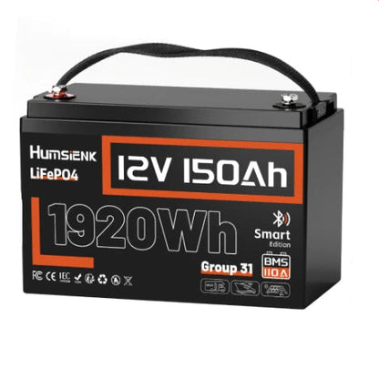 Lithium Accu – LiFePO4 Accu – Camper Accu – Bootaccu – Zonne-energie Accu – 12V 150Ah – 110A BMS Bescherming – 1920Wh Capaciteit