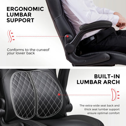 Ergonomische Gamingstoel – Game Stoel – Bureaustoel – Office Chair – Zwarte Gamerstoel – Verstelbare Armleuningen – Schommelfunctie