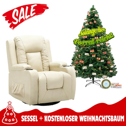 Relaxfauteuil – Relaxstoel – Fauteuil – TV Stoel – Lounge Fauteuil – Verstelbare Rugleuning – Inclusief Kunstkerstboom met Stevige Metalen Standaard