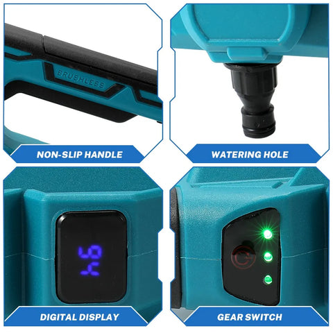 High Pressure Cleaner - 6 in 1 - 18V - 3500W - 200Bar - 380L/H - Patio Cleaner - Electric Water Gun - Spyra - Drain Unblocker - Blue