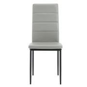 Chair - Dining room chairs - Dining room chairs set of 4 - Modern dining room chair with high backrest - Velvet chair - 150kg - Leather gray 