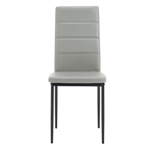 Chair - Dining room chairs - Dining room chairs set of 4 - Modern dining room chair with high backrest - Velvet chair - 150kg - Leather gray 