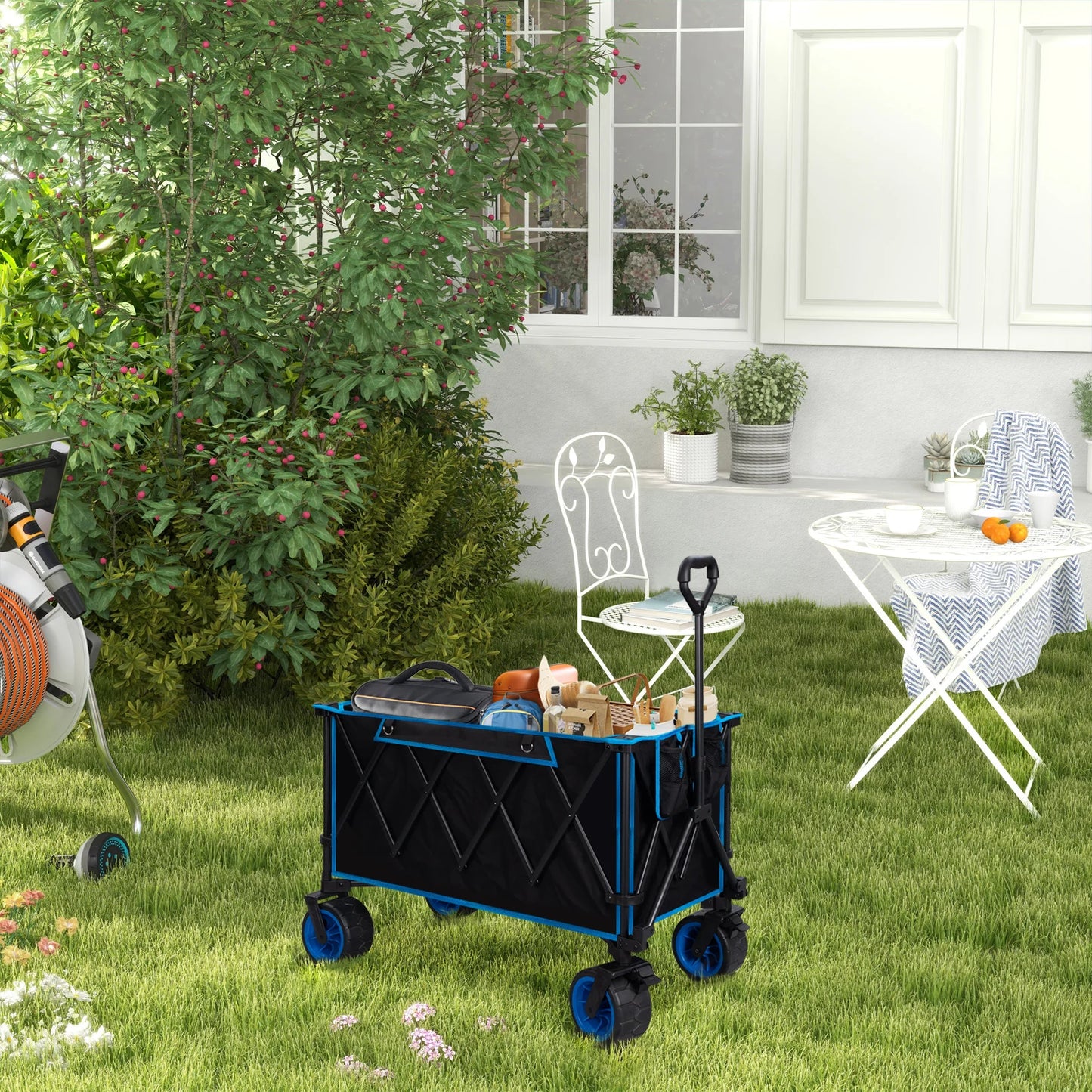 Bolderkar - Handkar - Bolderkar Opvouwbaar - Bolderwagen - 240L - met Remmen - Transportkar voor Alle Terreinen - Bolderkarren - Voor Strand, Kamperen, Picknick, Tuin, Winkelen – Grijs