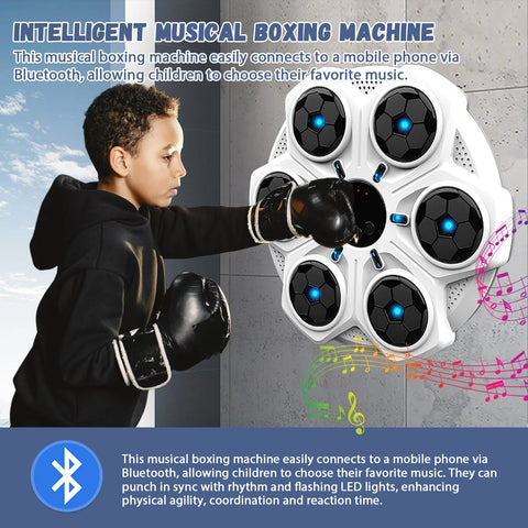 New Smart Music Boxing Machine Home Wall Target Trainer Games Toys Children Decompression With Bluetooth 3 Speed ​​Boxing Machine