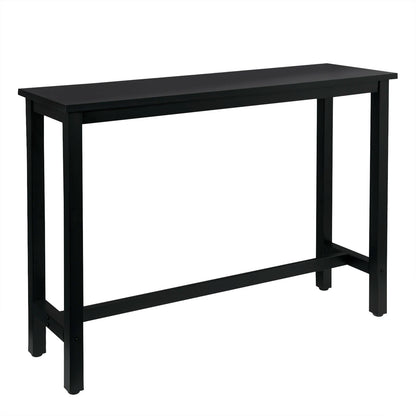 Bartafel - Tafel - Bistrotafel - 140x40x100cm - Met Voetsteun en Metalen Frame - Ontbijttafel - Eettafel - Koffietafel of Sidetable - Wit - QUORE